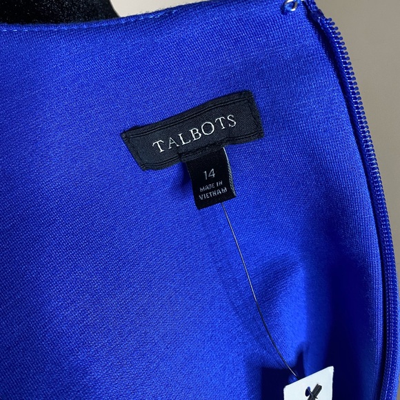 Talbots Vibrant Blue 3/4 Length Sleeve Dress - Picture 8 of 10